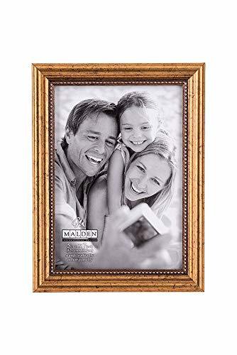 Malden International Designs Classic Wood Picture Frame, 5X7, Gold