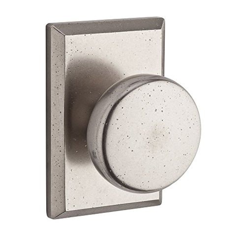 Baldwin Pvrusrsr492 Reserve Privacy Rustic With Rustic Square Rose In White Bronze Finish