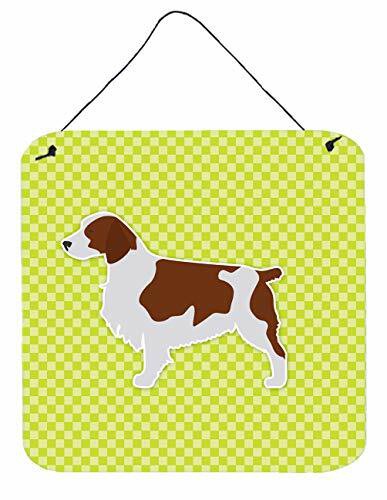 Caroline&#39;s Treasures Bb3800Ds66 Welsh Springer Spaniel Checkerboard Green Wall Or Door Hanging Prints, 6X6, Multicolor