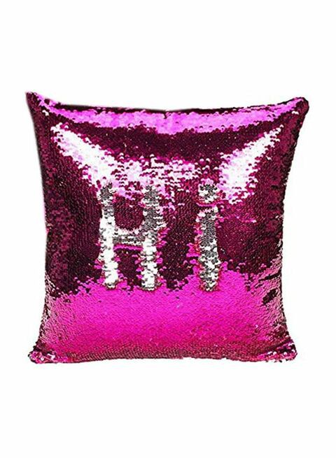 East Lady Sequin Detail Decorative Pillow Pink 40x40cm