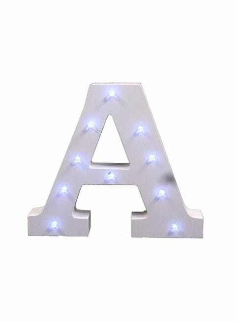 East Lady Decorative LED Light Alphabet A White/Clear 16 x 16cm