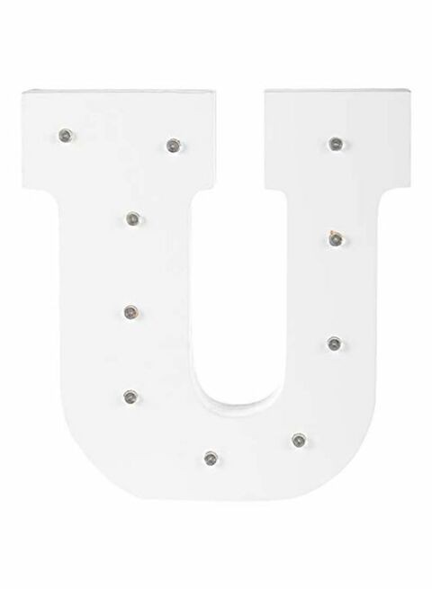 East Lady Letter U Shaped Decorative LED Light White 16 x 16cm