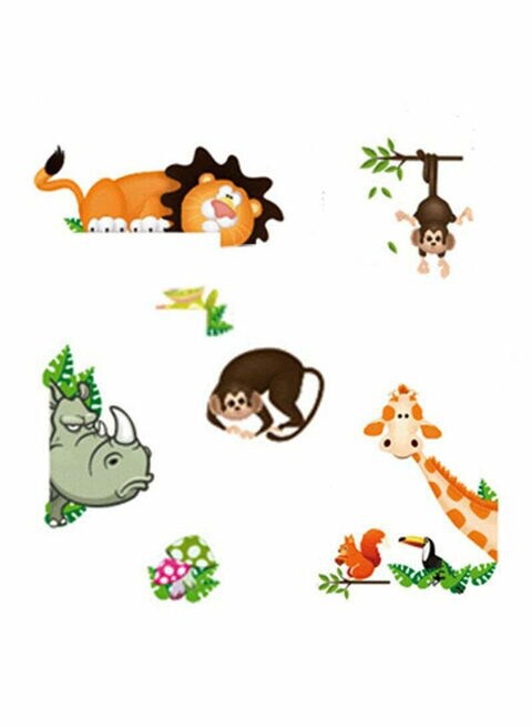 Cool Baby 9-Piece Jungle Wild Animal Wall Sticker Set Multicolour