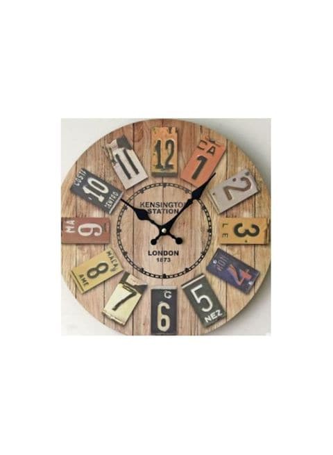 Generic Europe Style Vintage Round Wooden Wall Hanging Clock Multicolour