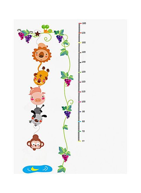 Generic Animal Printed Height Measuring Wall Sticker Multicolour 60x90centimeter