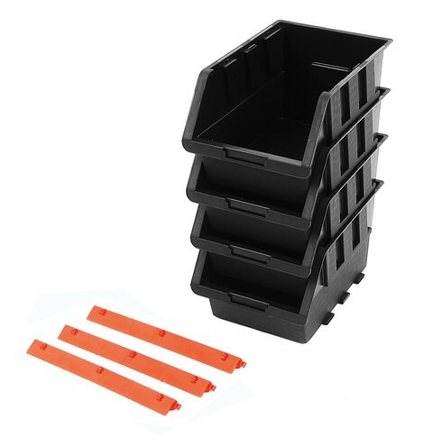 TACTIX - 4 PC BLACK STORAGE BIN SET - TTX-320606