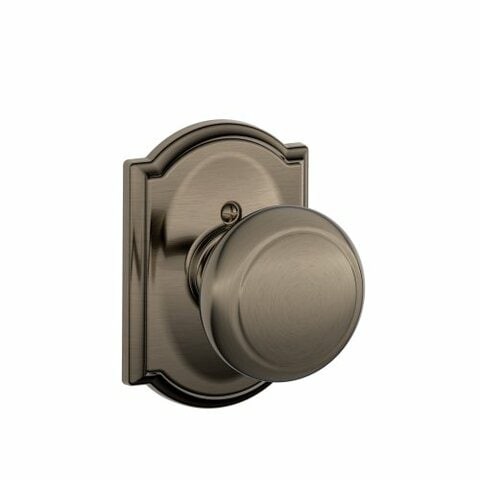 SCHLAGE Andover Knob With Addison Trim Non-Turning Lock, Antique Pewter (F170 And 620 Add)