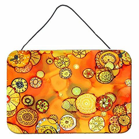Caroline&#39;s Treasures 8987Ds812 Abstract Flowers In Oranges And Yellows Wall Or Door Hanging Prints, 8X12, Multicolor