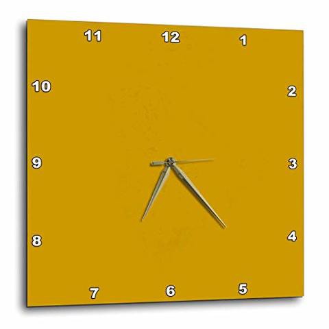 3Drose Dpp_30641_3 Mustard Gold Wall Clock, 15 By 15&quot;