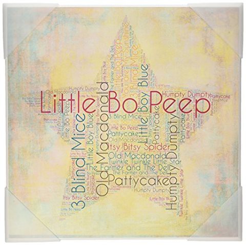 The Kids Room By Stupell Textual Art Wall Plaque, Nursery Rhymes Star, 12 X 0.5 X 12, Proudly Made In Usa