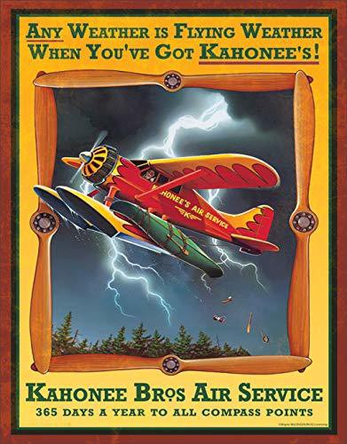 Desperate Enterprises Kahonee Air Service Tin Sign, 12.5&quot; W X 16&quot; H