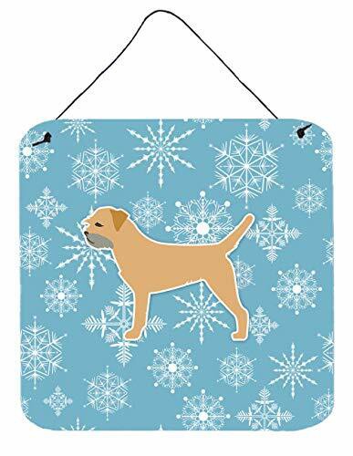 Caroline&#39;s Treasures Bb3489Ds66 Winter Snowflake Border Terrier Wall Or Door Hanging Prints, 6X6, Multicolor