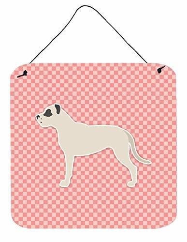 Caroline&#39;s Treasures Bb3667Ds66 Dogo Argentino Checkerboard Pink Wall Or Door Hanging Prints, 6X6, Multicolor