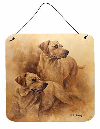 Caroline&#39;s Treasures Hmhe0182Ds66 Yellow Labs By Michael Herring Wall Or Door Hanging Prints, 6X6, Multicolor