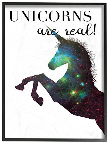 Stupell Industries Galaxy Print Unicorns Are Real Black Framed Wall Art, 11 X 14, Multi-Color