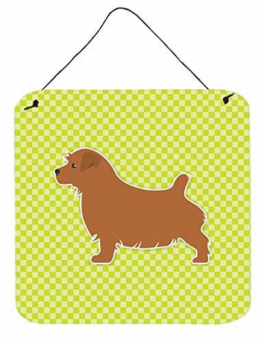 Caroline&#39;s Treasures Bb3809Ds66 Norfolk Terrier Checkerboard Green Wall Or Door Hanging Prints, 6X6, Multicolor