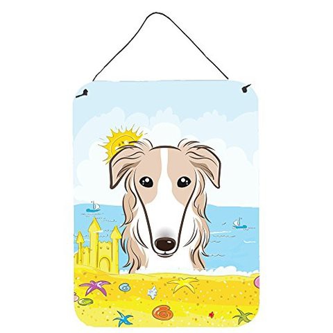 Caroline&#39;s Treasures Bb2096Ds1216 Borzoi Summer Beach Wall Or Door Hanging Prints, 12X16, Multicolor