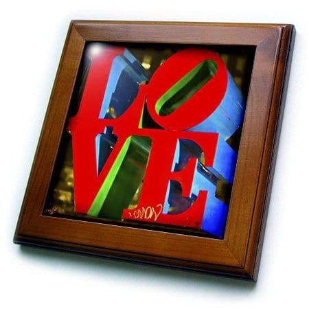 3Drose Ft_55952_1 Sculpture Love Philadelphia Framed Artwork, 8 By 8-Inch