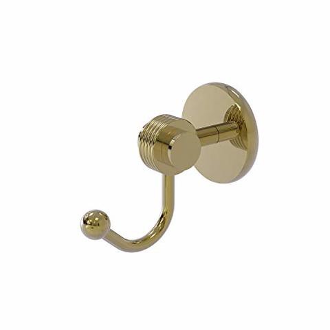 Allied Brass 7220G Satellite Orbit Two Collection Groovy Accents Robe Hook, Unlacquered Brass