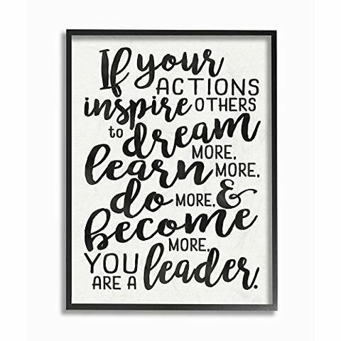 Stupell Industries You Are A Leader Typography Quote Black Framed Wall Art, 11 X 14, Design By Artist Erica Billups