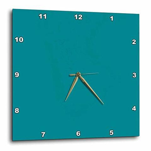 3Drose 3D Rose Plain Teal Simple Modern Contemporary Solid One Single Color-Turquoise Blue-Green-Wall Clock, 10-Inch (Dpp_159850_1)