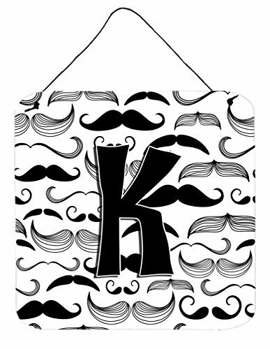 Caroline&#39;s Treasures Cj2009-Kds66 Letter K Moustache Initial Wall Or Door Hanging Prints, 6X6, Multicolor