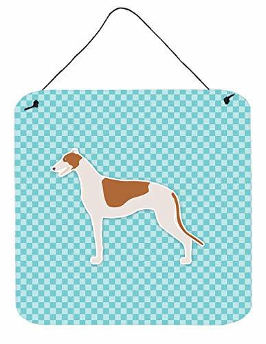 Caroline&#39;s Treasures Bb3705Ds66 Greyhound Checkerboard Blue Wall Or Door Hanging Prints, 6X6, Multicolor