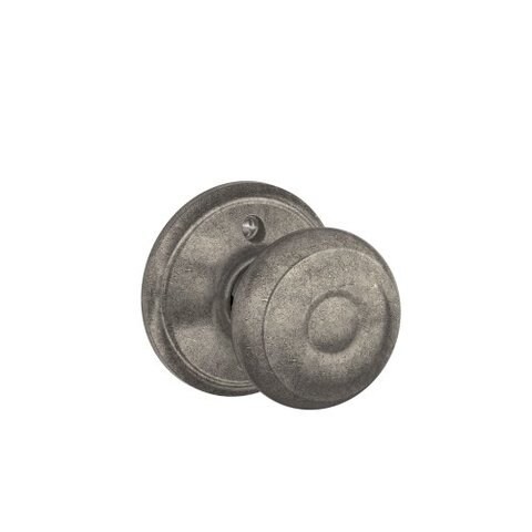 SCHLAGE Georgian Knob Non-Turning Lock, Distressed Nickel (F170 Geo 621)