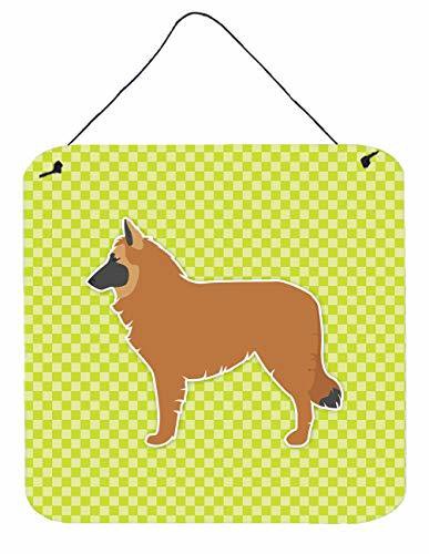 Caroline&#39;s Treasures Bb3861Ds66 Belgian Shepherd Checkerboard Green Wall Or Door Hanging Prints, 6X6, Multicolor