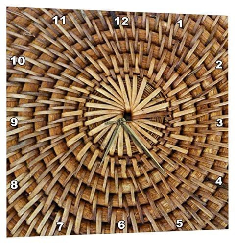 3Drose Circle Me Wicker - Wall Clock, 13 By 13-Inch (Dpp_31102_2)