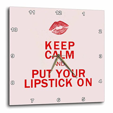 3Drose Dpp_214536_1 Keep Calm And Put Your Lipstick On Wall Clock, 10 X 10