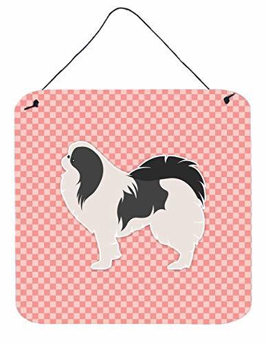 Caroline&#39;s Treasures Bb3637Ds66 Japanese Chin Checkerboard Pink Wall Or Door Hanging Prints, 6X6, Multicolor