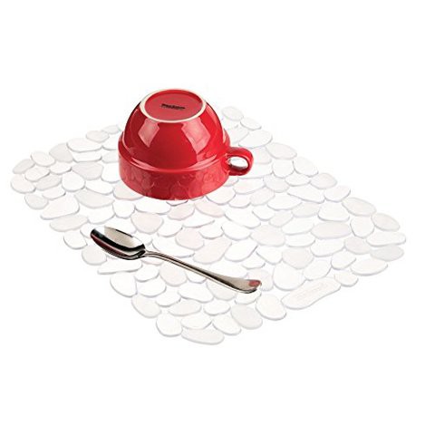 Idesign Pebblz Large Plastic Sink Grid, Non-Skid Dish Protector Mat For Kitchen, Bathroom, Basement, Garage, 12&quot; X 15.5&quot; - Clear