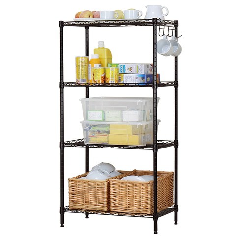 Generic-60*30*120CM Carbon Steel 4 Shelf Shelving Storage Unit 4 Tier Layer Rack Storage Organizer for Home Kitchen Living Room Bathroom Bedroom Outdoor