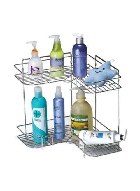 Delcasa 2-Tier Corner Rack Silver