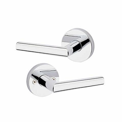 Kwikset 91540-004 Milan Door Handle Lever With Modern Contemporary Slim Round Design For Home Hallway Or Closet Passage In Polished Chrome
