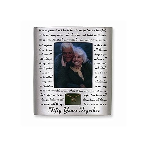 Roman 50Th Wedding Anniversary Picture Photo Frame Love Never Fails