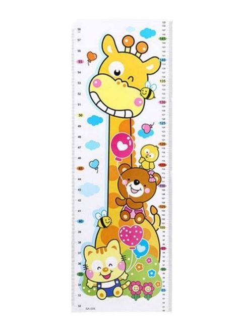 Generic Cartoon Animal Height Chart Wall Sticker Multicolour 75 X 25cm