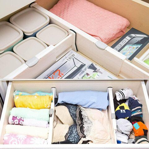 Home Clearance Sale Drawer Dividers White Spring Loaded Expandable Kitchen Bedroom Organizer