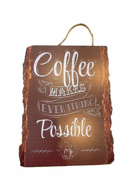 East Lady Coffee Wall Hanging Wooden Sign Board Brown 40x30cm