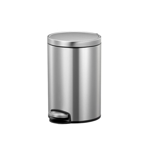 EKO Stainless Steel Step Trash Bin Metallic Silver 12L