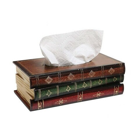 Retro Style Book Shape Multicolor Tissue Box | Classic Home Decor