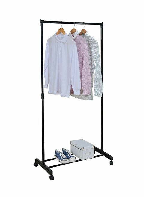 Garment Rack Silver/Black 80x42x96-165centimeter