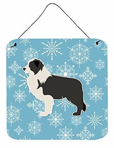 Caroline&#39;s Treasures Bb3523Ds66 Winter Snowflake Black Border Collie Wall Or Door Hanging Prints, 6X6, Multicolor