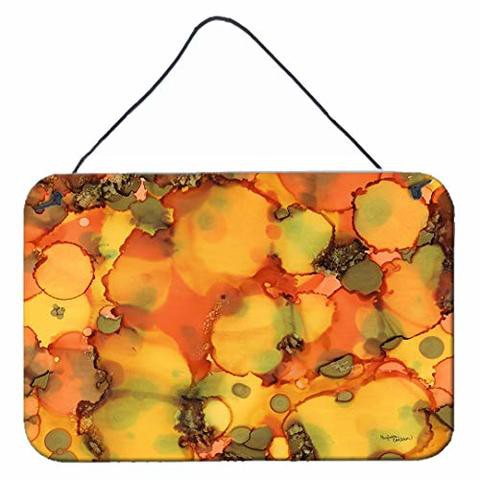 Caroline&#39;s Treasures 8976Ds812 Abstract In Orange And Greens Wall Or Door Hanging Prints, 8X12, Multicolor