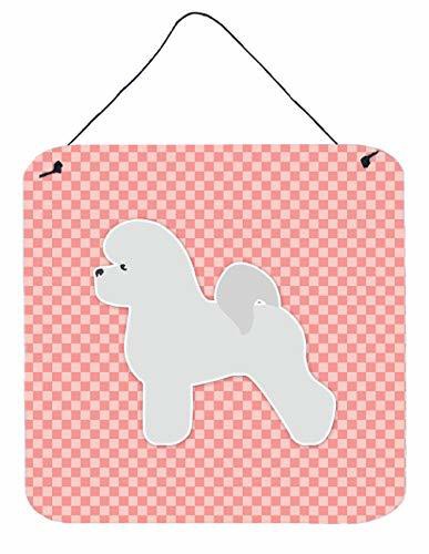 Caroline&#39;s Treasures Bb3645Ds66 Bichon Frise Checkerboard Pink Wall Or Door Hanging Prints, 6X6, Multicolor