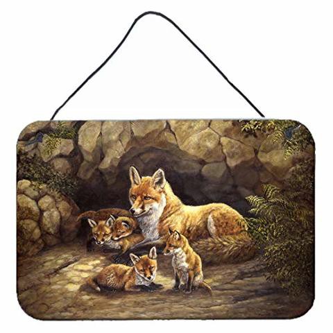 Caroline&#39;s Treasures Bdba0169Ds812 Fox Family Foxes By The Den Wall Or Door Hanging Prints, 8X12, Multicolor