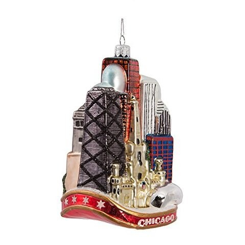 Kurt Adler 5-Inch Glass Chicago City Ornament