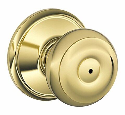 Schlage F40Geo605 Pb Geo Privacy Knob Bx, 1 Pack, Bright Brass