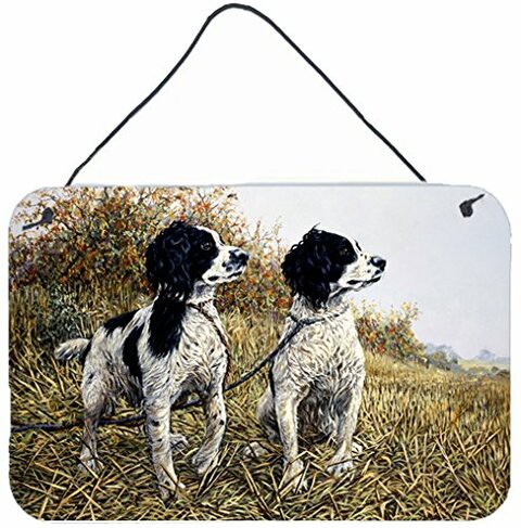 Caroline&#39;s Treasures Hmhe0001Ds812 Two Springer Spaniels By Michael Herring Wall Or Door Hanging Prints, 8X12, Multicolor